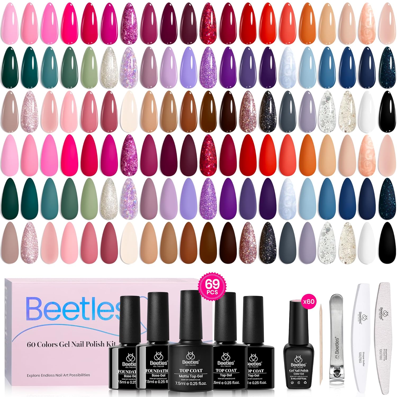 Nail Art Burgundy - Set di Smalti Gel per Unghie
