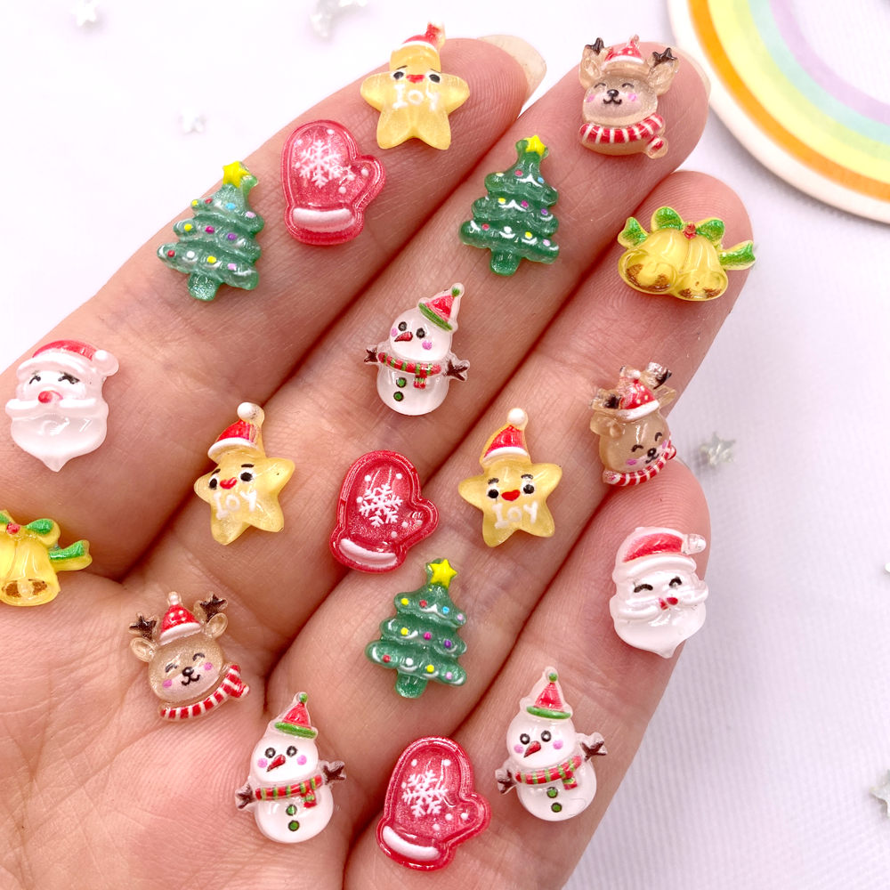 Nail Art Xmas - 50 pz resina Mini colorato natale