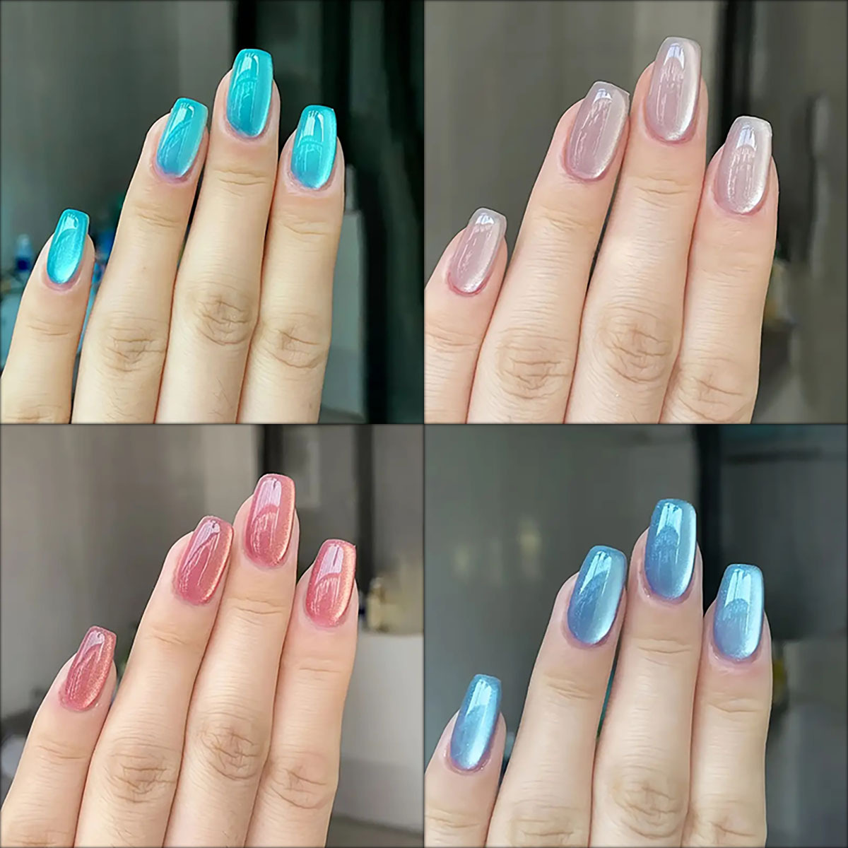 Nail Art Cat Eye Pink - 24 pz/30 pz corto quadrato balletto