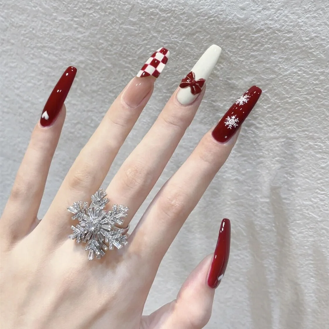 Nail Art Xmas - 24 pz/set Natale Lungo Acrilico Unghie