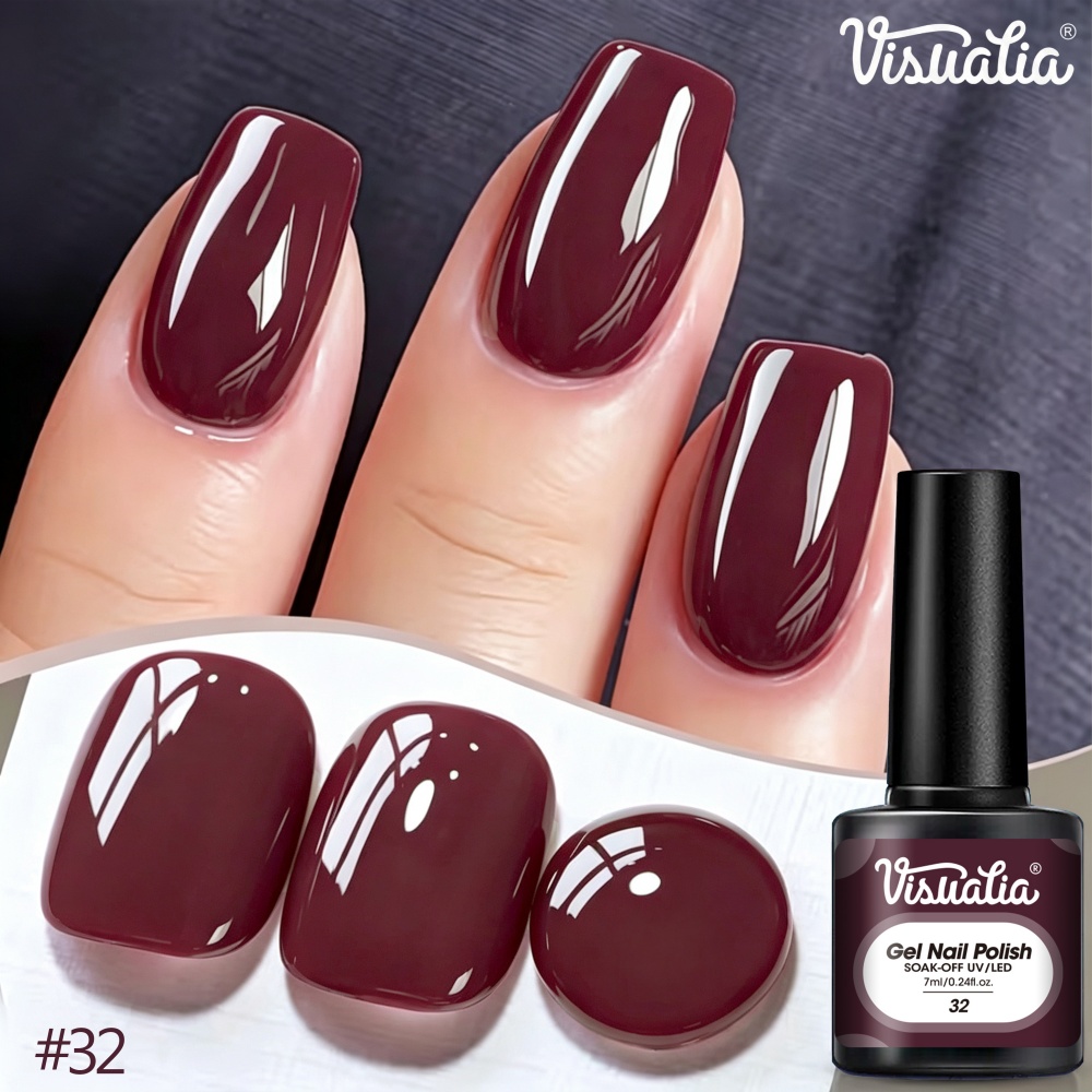 Nail Art Burgundy - Visuatia Gel per Unghie Rosso Borgogna