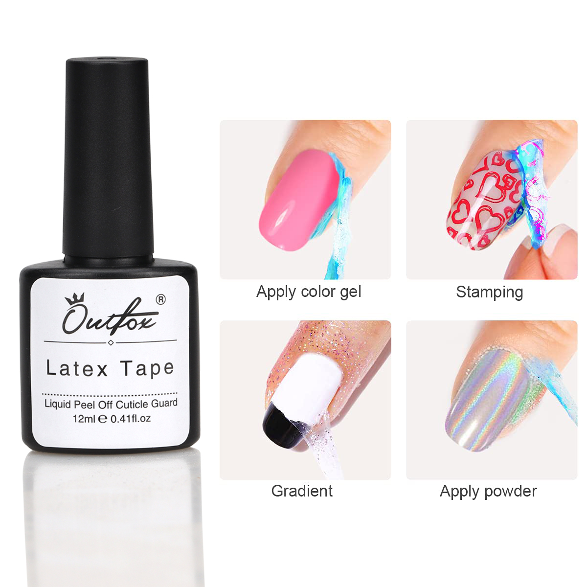 Peel Off Base Coat - 12ML Liquido Protettivo per Unghie Anti-Scivolo,