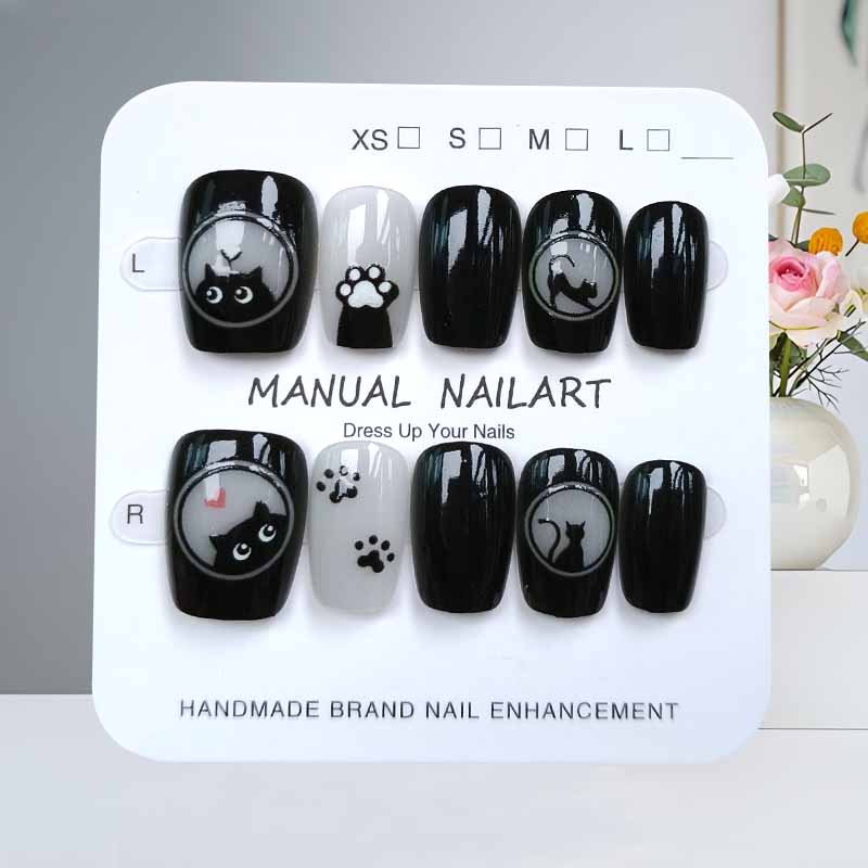 Nail Art Cat Eye - 10 pezzi simpatico cartone animato gatto