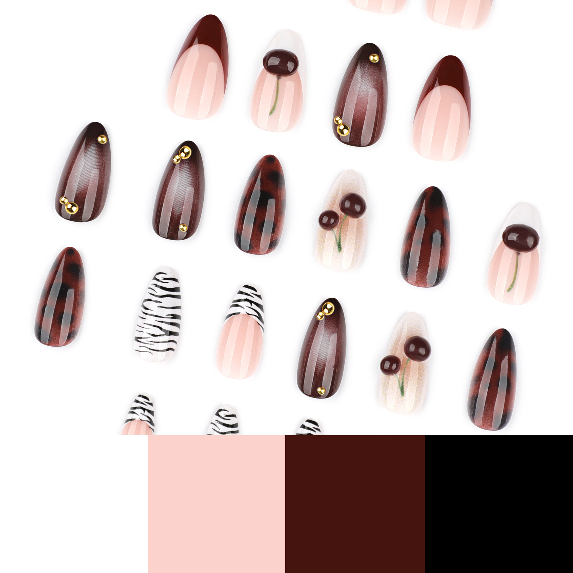 24 Unghie Finte Press-on Marro - Nail Art Burgundy recensione e prezzo