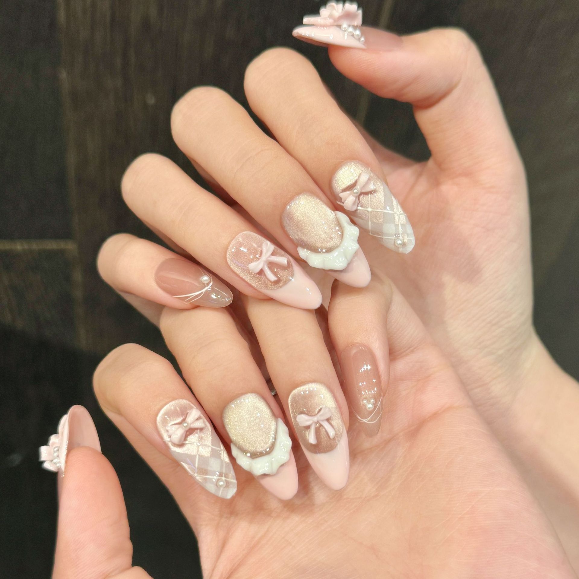 10 pezzi fatti a mano stampa s - Nail Art Pink Cat Eye recensione e prezzo