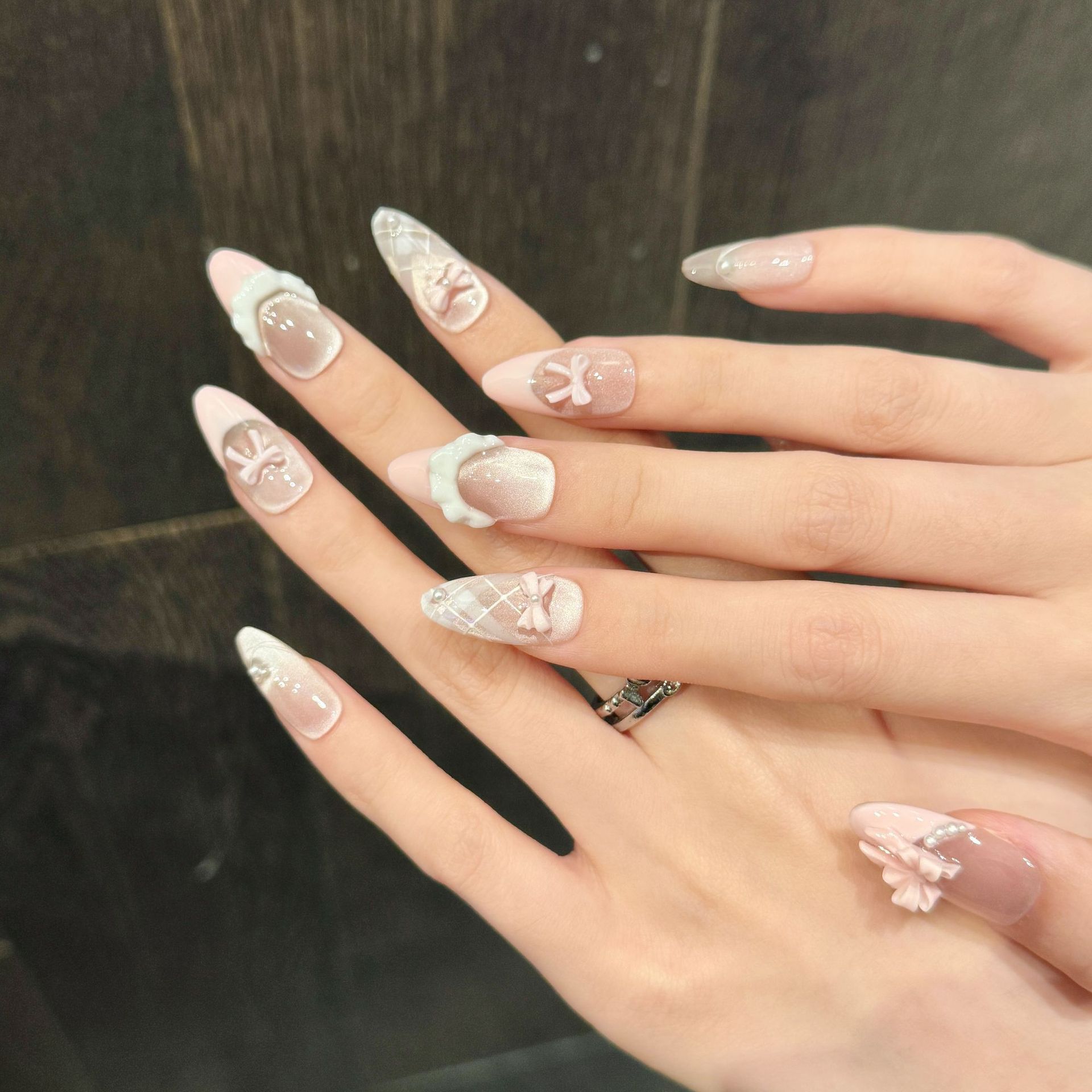 10 pezzi fatti a mano stampa s - Nail Art Pink Cat Eye recensione e prezzo