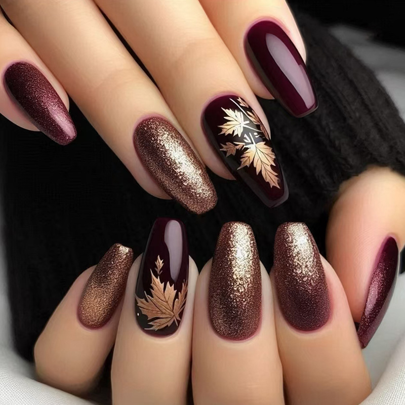 24 pezzi eleganti nail art con - Nail Art Burgundy recensione e prezzo