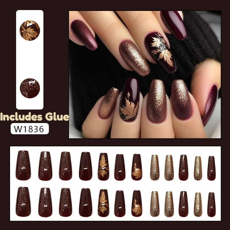 24 pezzi eleganti nail art con - Nail Art Burgundy recensione e prezzo