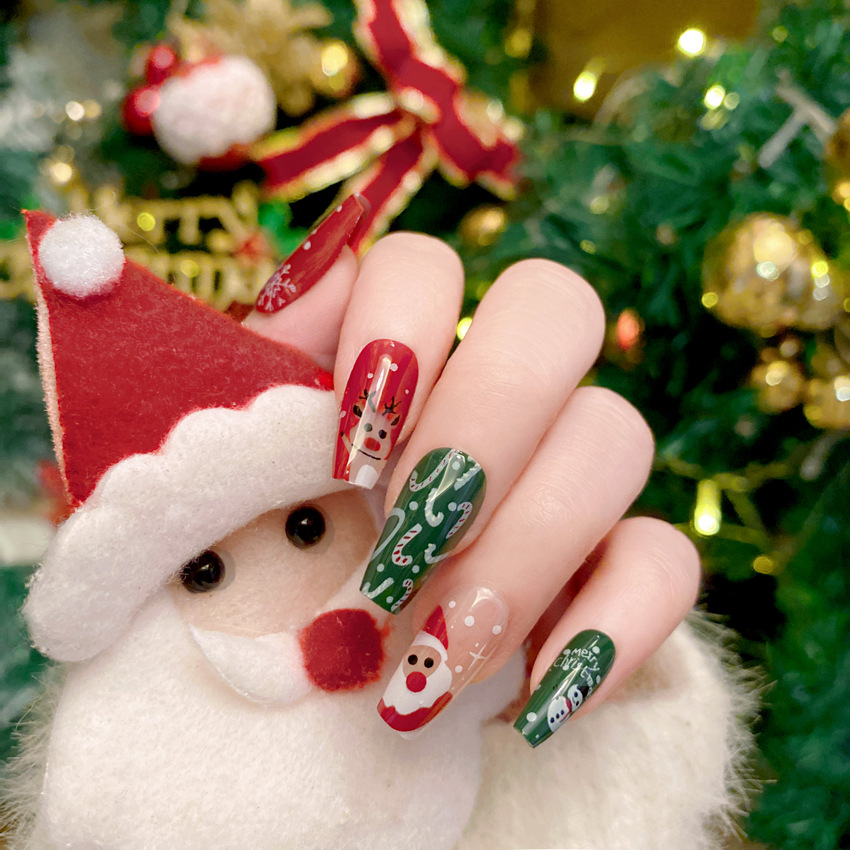 Nuovo natale unghie finte cart - Nail Art Burgundy recensione e prezzo