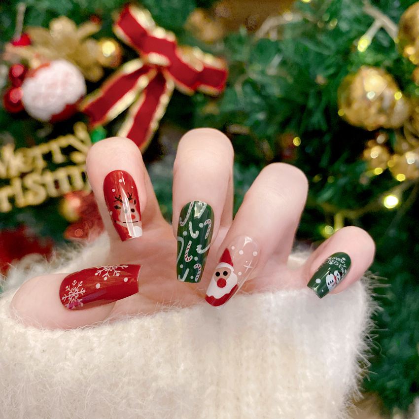 Nuovo natale unghie finte cart - Nail Art Burgundy recensione e prezzo