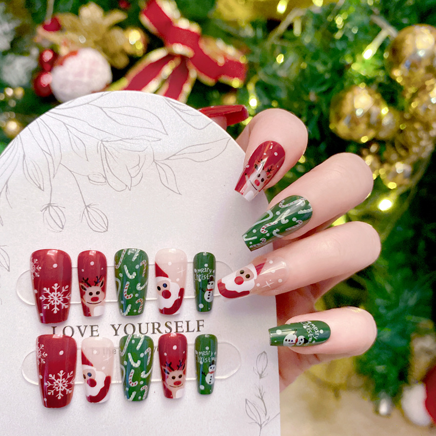 Nuovo natale unghie finte cart - Nail Art Burgundy recensione e prezzo