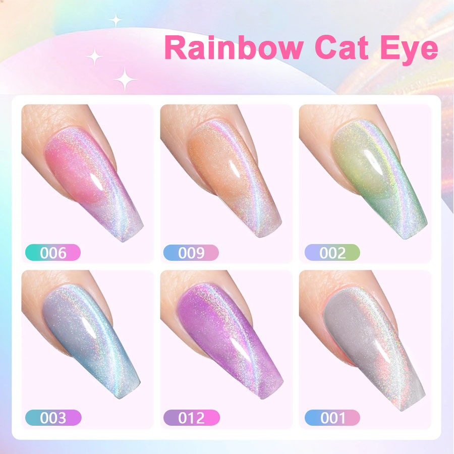 QAZIXU Set di 1/6 Smalti Gel E - Nail Art Cat Eye Pink recensione e prezzo