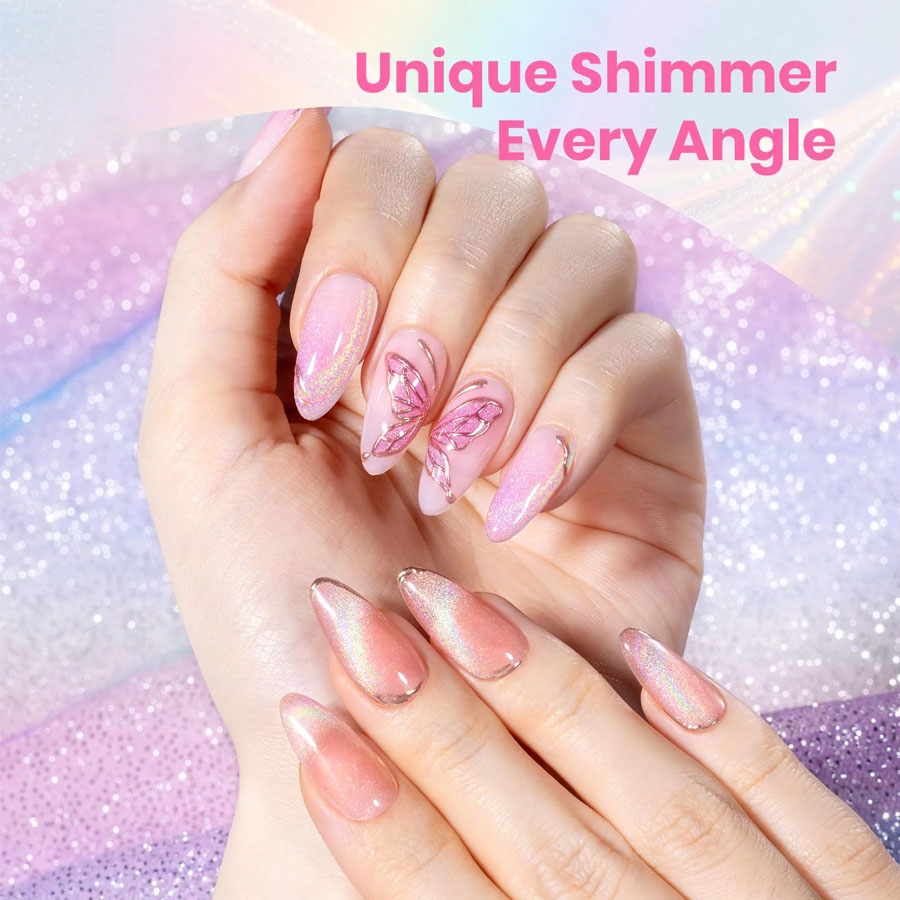 QAZIXU Set di 1/6 Smalti Gel E - Nail Art Cat Eye Pink recensione e prezzo