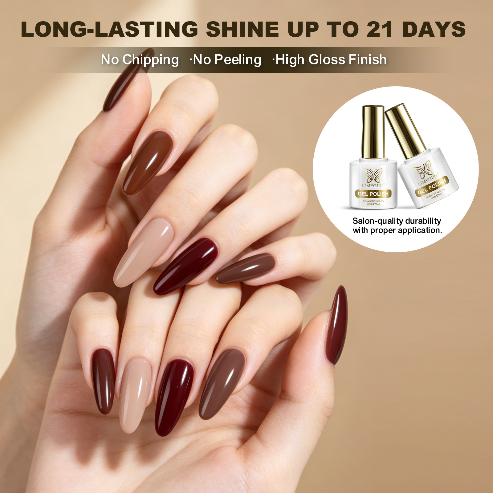 LIMEGIRL Set di Smalti Gel per - Nail Art Burgundy recensione e prezzo