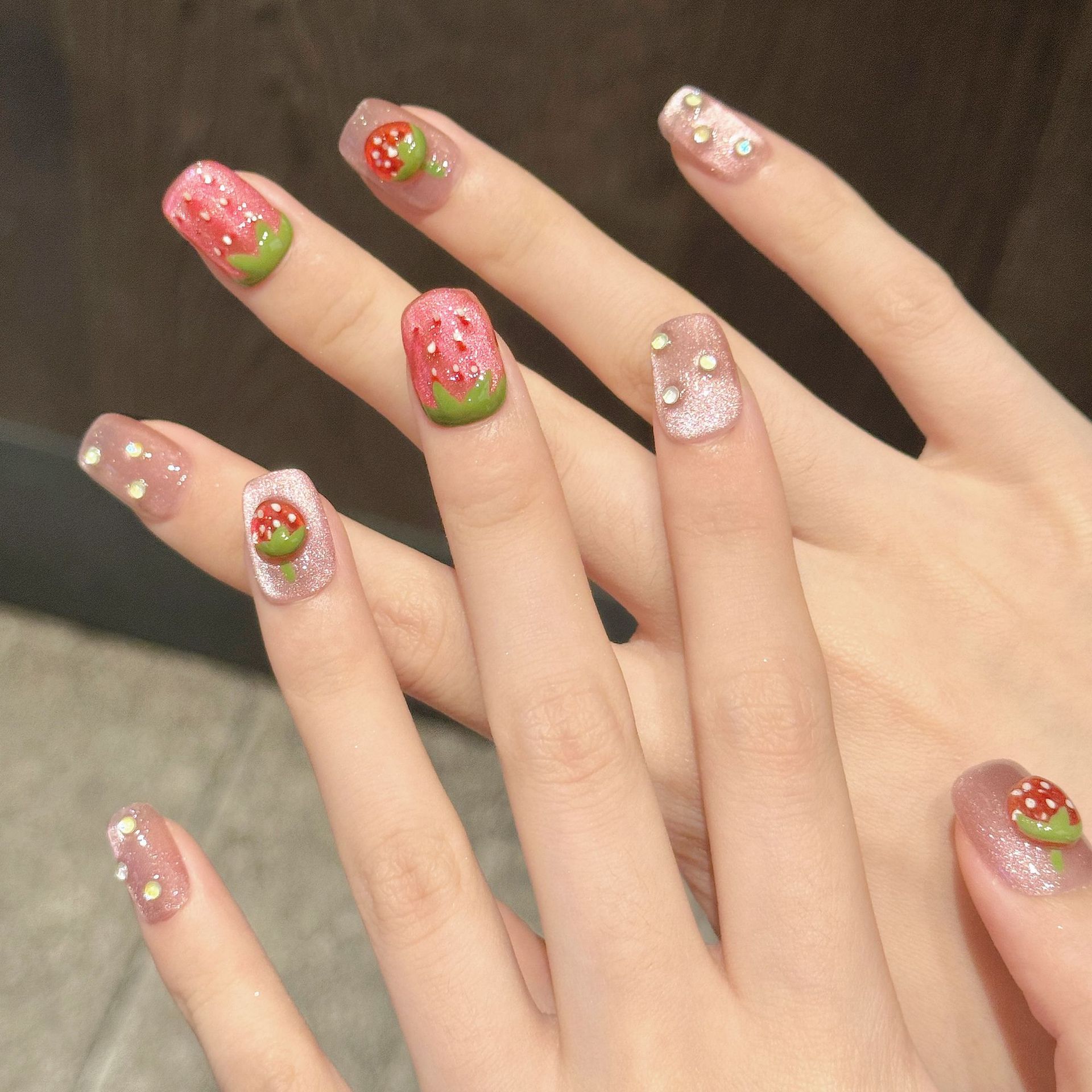 10 pezzi fatti a mano stampa s - Nail Art Pink Cat Eye recensione e prezzo