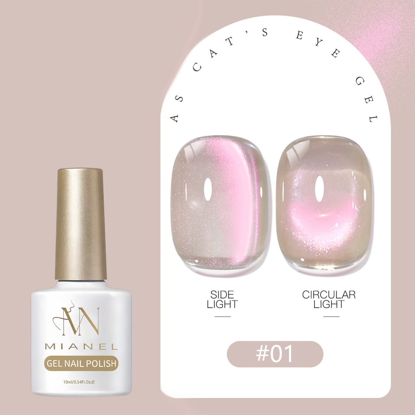 MIANEL Smalto Gel Effetto Occh - Nail Art Cat Eye Pink recensione e prezzo