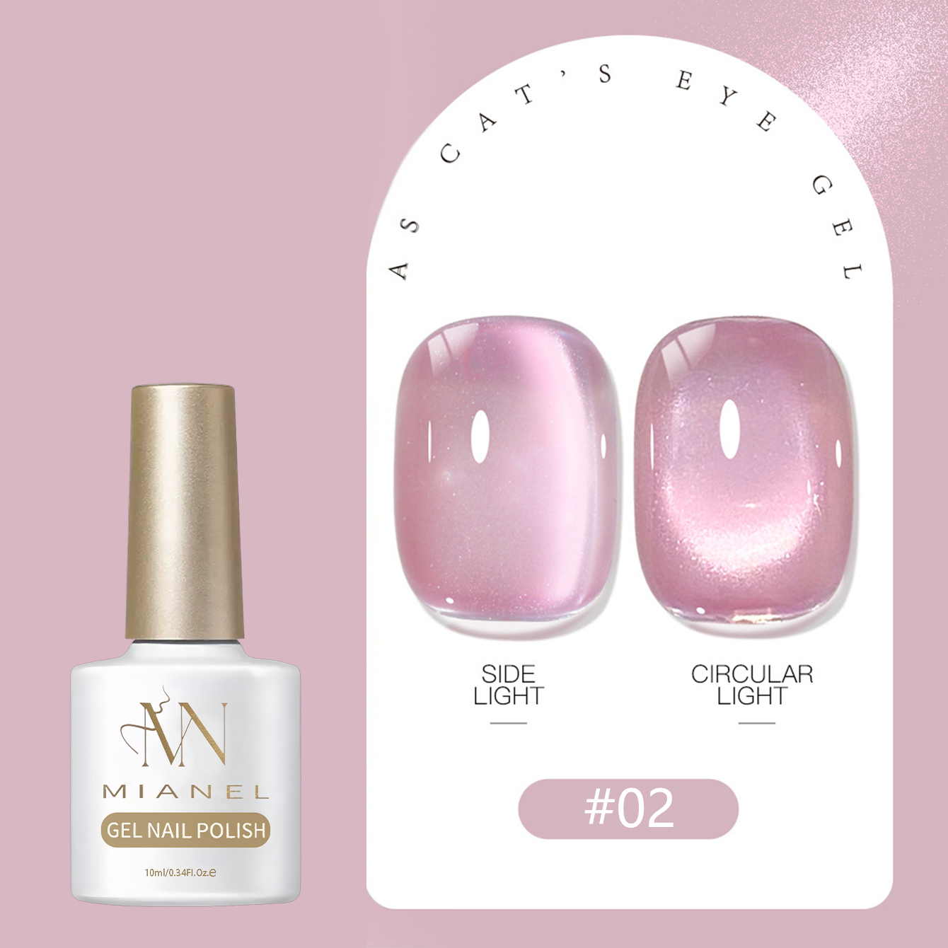 MIANEL Smalto Gel Effetto Occh - Nail Art Cat Eye Pink recensione e prezzo