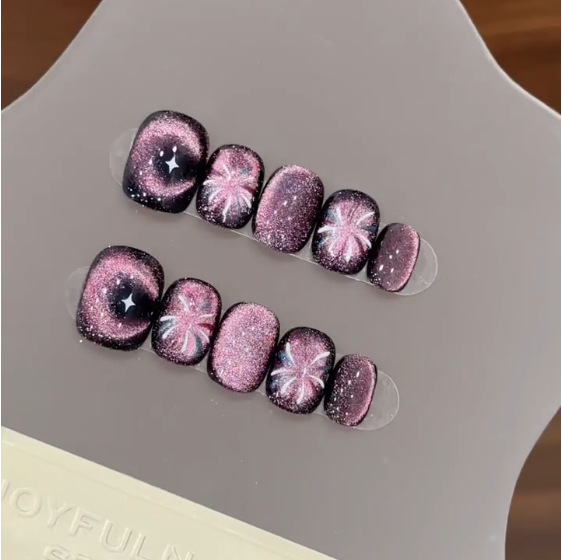 10 pezzi viola testa tonda cor - Nail Art Cat Eye recensione e prezzo