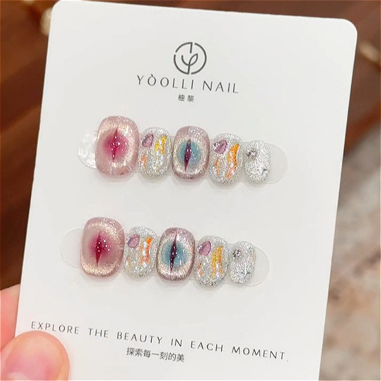 10 pezzi viola testa tonda cor - Nail Art Cat Eye recensione e prezzo