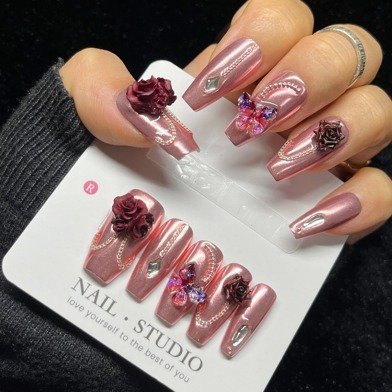 10 pezzi in oro rosa stampa su - Nail Art Burgundy recensione e prezzo