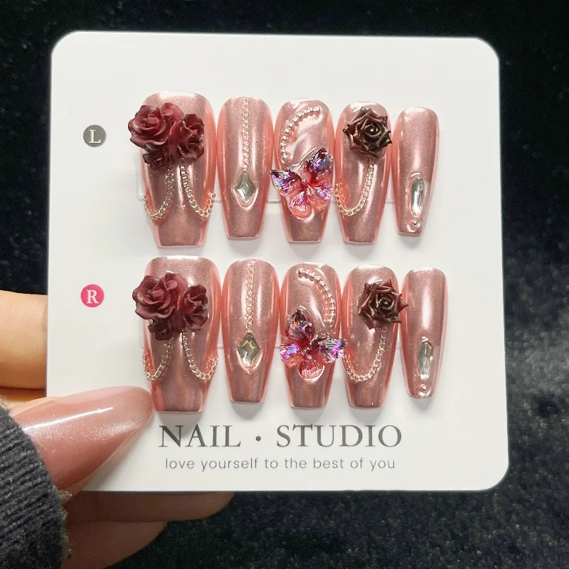 10 pezzi in oro rosa stampa su - Nail Art Burgundy recensione e prezzo