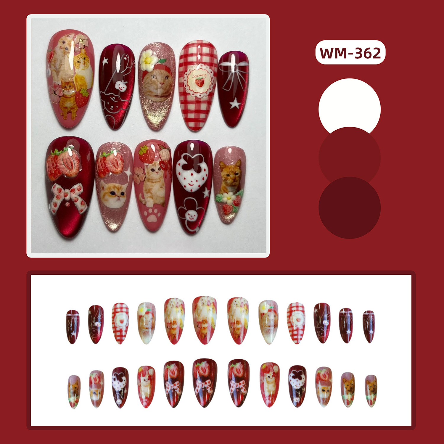 24 pezzi fragola occhio di gat - Nail Art Cat Eye recensione e prezzo